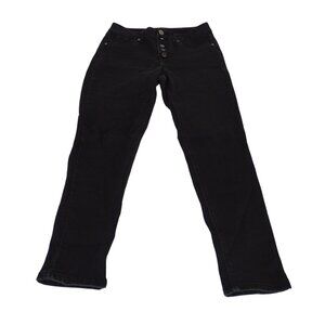 1822 Denim Button Fly Black Skinny Denim Jeggings Women Size 6 Back Pockets Only